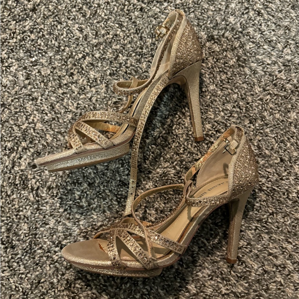 Gianni Bini Gold Strappy Heels